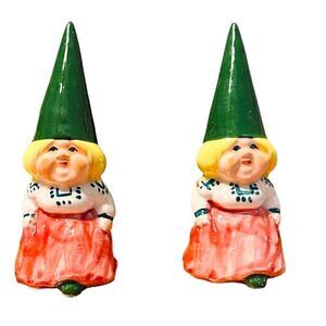 Vintage 1980 Unieboek B.V. Gnome Salt and Pepper Shakers.Swedish Tomte, Kabouter